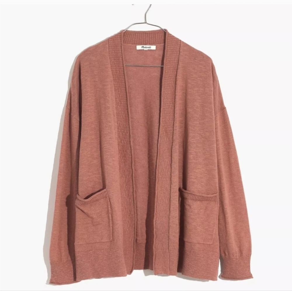 Madewell Bradley Open Cardigan Sweater in Faded Rosebud XS